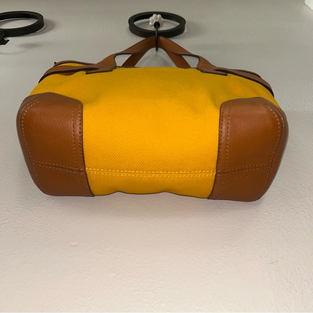 Michael Kors canvas leather trim Yellow and Brown Tote - Picture 5 of 8